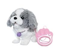Fxzqgnh Juguete para Caminar, Animal Eléctrico para Niñas, Regalo de Cumpleaños para Niños, Animal de Peluche, Mascota, Gris Blanco