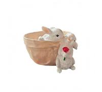 Fxzqgnh Maceta con Conejos Efecto Tela Adorno Pascua Hecho a Mano Pequeño Conejo Decorativo, Doble Conejo Maceta B