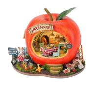 Fxzqgnh Maqueta Tienda Frutas Bricolaje Miniatura Tienda con Figura Simulado Diorama para Escritorio, Casa De Manzana De Conejito