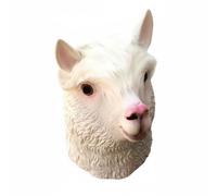 Fxzqgnh Máscara Alpaca Látex Divertida Máscara Llama Blanca para lloween, Carnaval