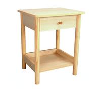 Fxzqgnh Mesa Auxiliar de Noche con Cajón Diseño Nórdico Mesa Auxiliar con Cajón Acabado Mate Buró para Salón, 40 35.5 51, Color Madera Sólida