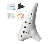 Fxzqgnh Ocarina Pequeña de 12 Agujeros, Instrumento Portátil de Tenor C, Ocarina Alto C, Instrumento Musical Práctico Hecho de Resina para Jóvenes, Blanco