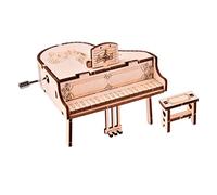 Fxzqgnh Piano de Madera 3D para, Caja de Música Antigua Tallada a Mano, Hecha a Mano.