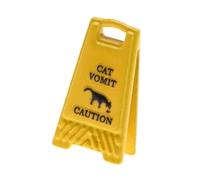 Fxzqgnh Señal de Advertencia en Miniatura, Mini Señal de Advertencia para El Suelo, Decoración para Casa de Muñecas, Accesorio de Decoración para Casas de Muñ, Vómito de Gato