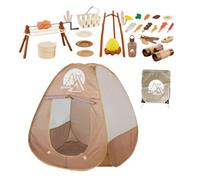 Fxzqgnh Set de Camping Infantil de 34 Piezas, Que Incluye Una Tienda de Campaña, Una Barbacoa Y Un Kit de Comida. Juguete Educativo para Niños.