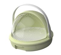 Fxzqgnh Silkworm - Caja de cría de gusanos de seda, contenedor de transporte, espaciosa, versátil, con orificios de ventilación, asa de aprendizaje, caja de cría, color verde