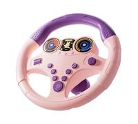 Fxzqgnh Volante de Juguete Musical Infantil de Simulación Realista con Rueda Giratoria Y Sonidos Multifuncionales Apropiado para Juego de Aprendizaje Y, Base Pequeña Rosa