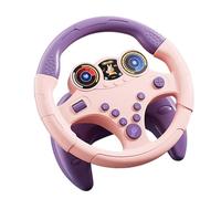 Fxzqgnh Volante de Juguete Musical Infantil de Simulación Realista con Rueda Giratoria Y Sonidos Multifuncionales Apropiado para Juego de Aprendizaje Y, Base Grande Rosa