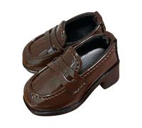 Fxzqgnh Zapatos de Muñeca Zapatos Tipo Loafer para Figura Femenina Calzado Miniatura para Muñeca ccesorios Uniformes para Muñecas de Colección Fabricados, MarrÓn