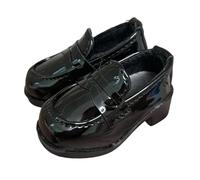 Fxzqgnh Zapatos de Muñeca Zapatos Tipo Loafer para Figura Femenina Calzado Miniatura para Muñeca ccesorios Uniformes para Muñecas de Colección Fabricados, Negro