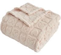 FY Fiber House Mantas de Franela con corazón a Cuadros, Mantas Suaves y cálidas para Regalos de Amante, mamá, Padre, Manta Lavable Ligera y mullida para sofá, Cama, Oficina Todas Las Estaciones