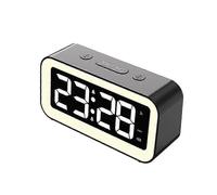 FY302 Digital Alarm Clock Voice Control Time Display LED Light Makeup Mirror Suitable for Office and Home