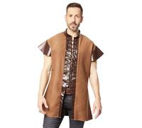Fyasa CHALECO MEDIEVAL LARGO T-ML para disfraces de adulto
