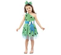 FYASA - Disfraz de cavernícola verde para niña talla 5 a 6 años