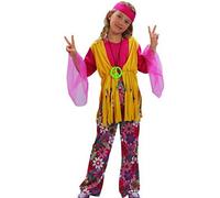 FYASA - Disfraz de hippie para niña talla 10 a 12 años