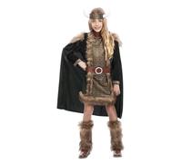 FYASA - Disfraz de vikinga deluxe para niña (7 a 9 años)