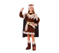 EuroCarnavales Traje vikingo chica vestido casco polainas carnaval marino (10-12 Jahre)