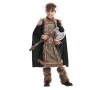 FYASA - Disfraz de vikingo deluxe para niño de 7 a 9 años (122-138 cm)