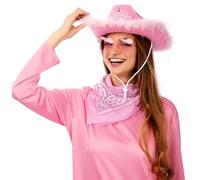 FYASA - Set vaquera rosa (sombrero, gafas, pañuelo) para disfraz