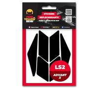 FYB© Kit de 5 pegatinas reflectantes REPOSICIONABLES compatibles con Casco LS2 Advant X™, Tecnología 3M™, Negro