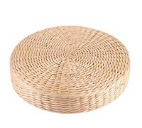 Fybida Cojín de Asiento Japonés Puf Redondo Tatami Cojín de Silla Cojín de Asiento de Yoga Estera de Piso de Punto Jardín Comedor Decoración para el Hogar Al Aire Libre (30 Cm X 5 Cm)