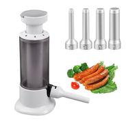 Fybida Embutidora Manual de Salchichas, Máquina para Hacer Salchichas | Con 4 Tubos de Relleno de Diferentes Tamaños, Diseño Vertical para un Fácil Llenado, Ideal para Hacer Salchichas en