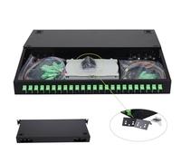 FYBOPTWU - 2 paquetes de 24 cables de fibra SC-APC de 24 puertos monomodo y bandejas de empalme (incluye coleta y acopladores), caja de panel de conexión cargada LGX de 24 núcleos para armarios de