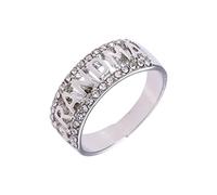 Fycakly Anillos apilables para mujeres y niñas, anillo de regalo para el día del alfabeto, abuela, mamá, regalo para el día, joyería de moda y paquete, 7, Metal
