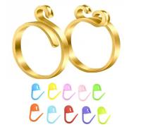 Fycakly Anillos bohemios retro vintage para mujer, anillo de ganchillo ajustable, gancho trenzado de hilo de punto, soporte de dedo, accesorios de manualidades, herramientas para abuela resina, talla