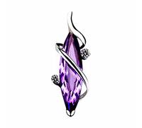 Fycakly Colgante de amatista natural, colgante de lágrima de ángel, joyería para mujeres y hombres, colgante de cadena corta con incrustaciones de piedras preciosas sin cadena, collar con nombre, A
