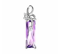 Fycakly Colgante de amatista natural, colgante de lágrima de ángel, joyería para mujeres y hombres, colgante de cadena corta con incrustaciones de piedras preciosas sin cadena, collar con nombre, A