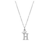 Fycakly Collar con colgante completo de 26 letras inglesas para mujer, collares de diamantes de imitación A Z 26 con inicial del alfabeto para adolescentes y niñas, collar de punto y coma, talla única