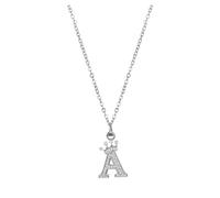 Fycakly Collar con colgante completo de 26 letras inglesas para mujer, collares de diamantes de imitación A Z 26 con inicial del alfabeto para adolescentes y niñas, collar de punto y coma, talla única