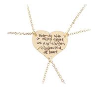 Fycakly Good Sisters Good Necklace - Collar dorado y plateado que se puede separar tres partes de la suculenta para mujer, talla única, Zinc