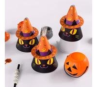 Fycakly Helloween - Cajas de galletas de Halloween, 10 unidades, cajas de Halloween, bolsas de caramelos, bolsas de dulces para truco o trato, decoraciones reutilizables para fiestas (negro, 12, 5 x