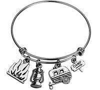 Fycakly Pulsera elástica con texto en inglés "And Son Forever Linked Together", pulsera de cuero trenzado para hombre, pulsera inspiradora de acero inoxidable, regalo de cumpleaños de mamá, aretes de