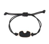 Fycakly Pulsera personalizada con inicial, elegante, tejida a mano, gafas de esquí en blanco y negro, gafas de esquí, tejidas a mano, color blanco y negro, aretes solares de cuerda (B-b, talla única)