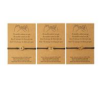 Fycakly Pulseras bohemias para mujeres e hijos Forever Linked Together, pulsera de cuero trenzado para hombre, pulsera inspiradora de acero inoxidable, regalo de cumpleaños de mamá, relojes digitales