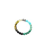 Fycakly Pulseras de cadena para hombres y mujeres, pulsera verde cereza, diseño de verano y cuentas de transferencia de carrera próspera, pulsera de cuentas de cristal analógico, reloj de pulsera para
