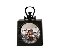 Fycakly Vela de Halloween para decoración al aire libre, con luces LED de miedo, cuadrada, funciona con pilas, sin llama, para festivales en la oscuridad, Beer Pong (naranja, 9, 5 x 12, 5 x 4, 5 cm)