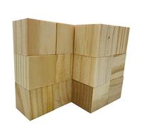 Fycooler 12PCS Cubos de Madera Bloques de Madera Cuadrados Pequeños - 50mm Bloques Cuadrados Cubo Madera Pino Natural para la fabricación de Rompecabezas, Artesanías y Proyectos de Bricolaje Números