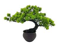 Fycooler Bonsai Artificial en Maceta - Planta Falsa Decorativa de Pino Feng Shui Japonés para Hogar y Escritorio - Verde 31cm