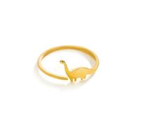 fycouyee Anillo De Dinosaurio De Acero Inoxidable Lindo Brachiosaurus Anillo Ajustable Abierto Joyería Animal Mujer