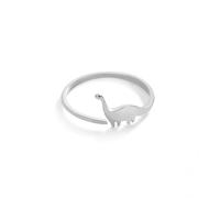 fycouyee Anillo De Dinosaurio De Acero Inoxidable Lindo Brachiosaurus Anillo Ajustable Abierto Joyería Animal Mujer