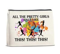 FYDHQSS Bolsa de maquillaje de sóftbol, regalos geniales para mujeres, niñas, regalos de amistad de Navidad para amantes del sóftbol, jugadores de equipo, mejores amigas, accesorios de sóftbol, bolsa