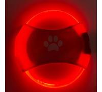 FYDTOP 2 piezas de frisbee luminoso LED para entrenamiento de perros, TPU no tóxico, goma suave resistente a la molienda y mordeduras, rompecabezas luminoso recargable para mascotas, juguete para