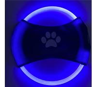 FYDTOP 2 piezas de frisbee luminoso LED para entrenamiento de perros, TPU no tóxico, goma suave resistente a la molienda y mordeduras, rompecabezas luminoso recargable para mascotas, juguete para