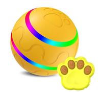 FYDTOP Pelota de juguete interactiva inteligente para mascotas, con control remoto, bola móvil automática, bola giratoria para perros, variedad mediana y grande, luz LED, recargable, impermeable IP54