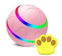 FYDTOP Pelota interactiva inteligente de juguete para mascotas, con control remoto, bola móvil automática, bola giratoria para perros, variedad mediana y grande, luz LED, recargable, impermeable IP54