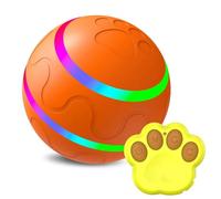 FYDTOP Pelota interactiva inteligente de juguete para mascotas, con control remoto, bola móvil automática, bola giratoria para perros, variedad mediana y grande, luz LED, recargable, impermeable IP54